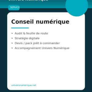 Conseil numérique — Accompagnement mensuel