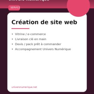 Création de site — Boutique e-commerce