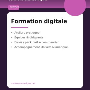 Formation digitale — Atelier équipe (3 h)
