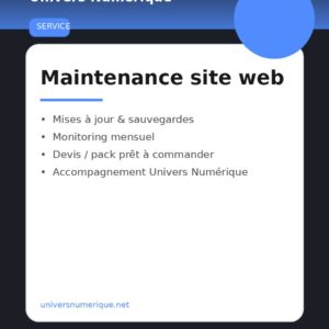 Maintenance site web — Forfait mensuel