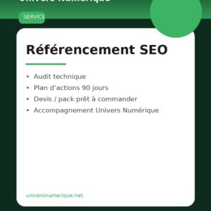 Référencement SEO — Pack démarrage