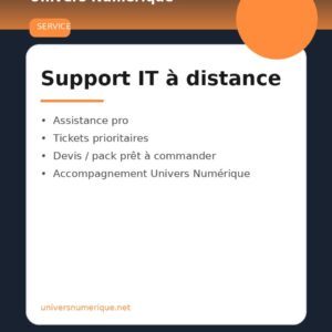 Support IT à distance — Pack 5 interventions